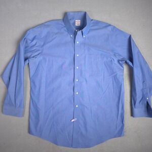 Brooks Brothers‎ Original Polo Shirt Mens 17 6/7 Blue Button Down Long Sleeve